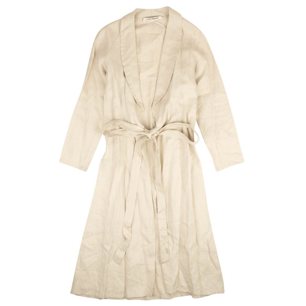 A_PLAN_APPLICATION Beige Belt Tie Blazer Dress Size S $1155